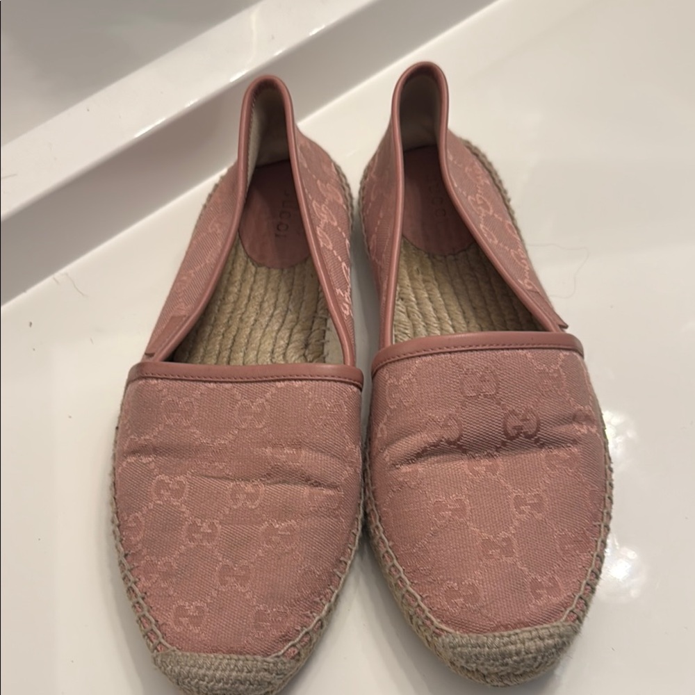 Gucci Pink Espadrille Flats